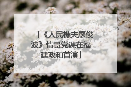 《人民樵夫廖俊波》情景党课在福建政和首演