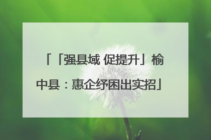 「强县域 促提升」榆中县：惠企纾困出实招