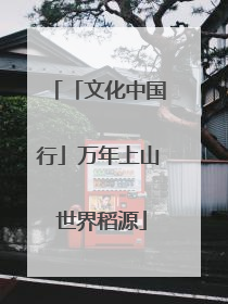 「文化中国行」万年上山 世界稻源