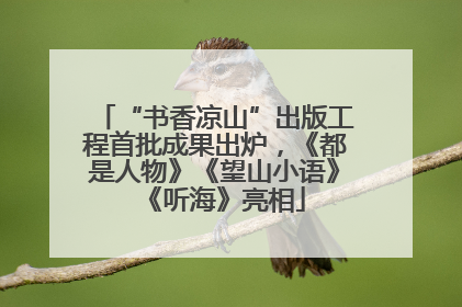 “书香凉山”出版工程首批成果出炉，《都是人物》《望山小语》《听海》亮相