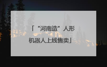 “河南造”人形机器人上线售卖
