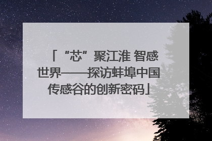 “芯”聚江淮 智感世界——探访蚌埠中国传感谷的创新密码