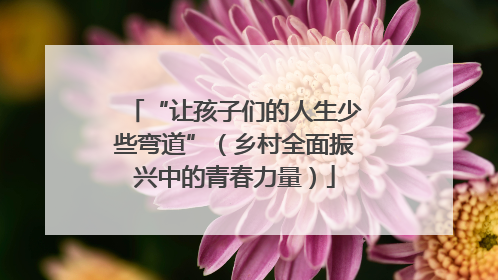 “让孩子们的人生少些弯道”（乡村全面振兴中的青春力量）