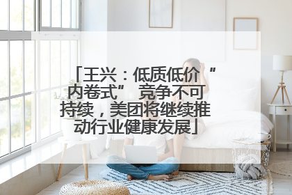 王兴：低质低价“内卷式” 竞争不可持续，美团将继续推动行业健康发展