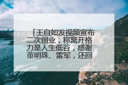 王自如发视频宣布二次创业，称离开格力是人生低谷，感谢董明珠、雷军，还回应了“工资条”：清楚自己要什么……