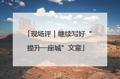 现场评｜继续写好“提升一座城”文章
