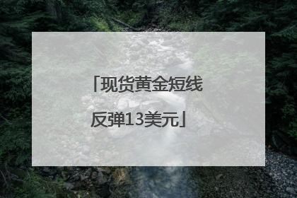 现货黄金短线反弹13美元