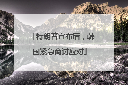 特朗普宣布后，韩国紧急商讨应对