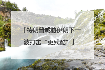 特朗普威胁伊朗下一波打击“更残酷”