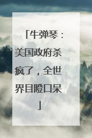 牛弹琴：美国政府杀疯了，全世界目瞪口呆
