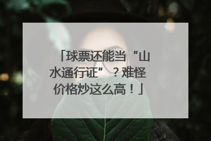 球票还能当“山水通行证”？难怪价格炒这么高！