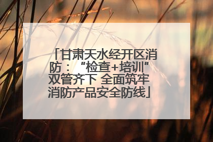甘肃天水经开区消防：“检查+培训”双管齐下 全面筑牢消防产品安全防线