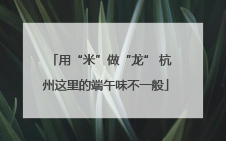 用“米”做“龙” 杭州这里的端午味不一般