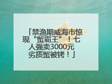 禁渔期威海市惊现“蟹霸王”！七人强卖3000元劣质蟹被铐！