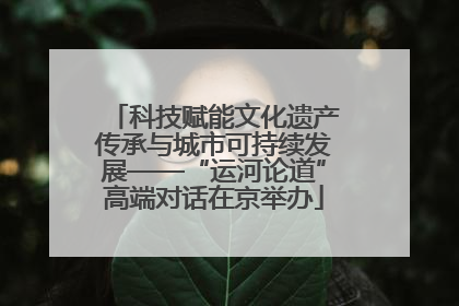 科技赋能文化遗产传承与城市可持续发展——“运河论道”高端对话在京举办