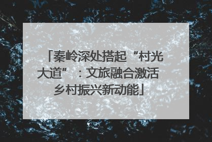 秦岭深处搭起“村光大道”：文旅融合激活乡村振兴新动能
