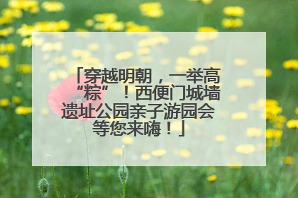 穿越明朝，一举高“粽”！西便门城墙遗址公园亲子游园会等您来嗨！
