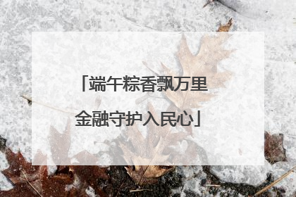 端午粽香飘万里 金融守护入民心