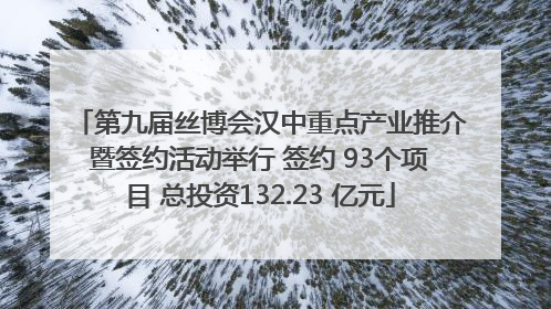 第九届丝博会汉中重点产业推介暨签约活动举行 签约 93个项目 总投资132.23 亿元