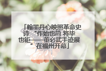 翰墨丹心映照革命史诗 “作始也简 将毕也钜——董必武手迹展”在福州开幕