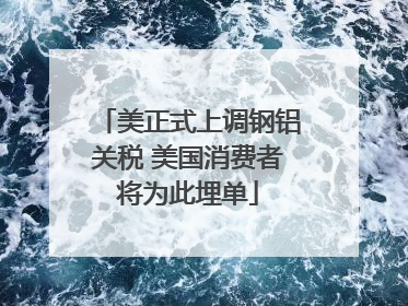 美正式上调钢铝关税 美国消费者将为此埋单