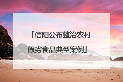 信阳公布整治农村假劣食品典型案例