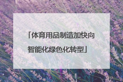 体育用品制造加快向智能化绿色化转型