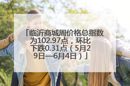 临沂商城周价格总指数为102.97点，环比下跌0.31点（5月29日—6月4日）