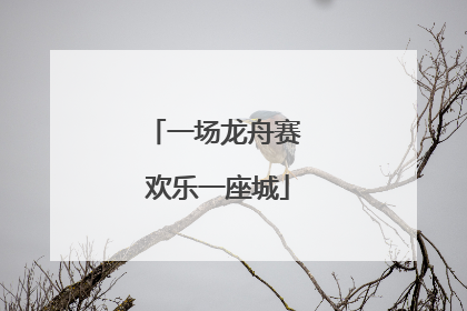 一场龙舟赛 欢乐一座城