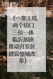 一条主线 两个切口 三位一体 临沂加速推动开发区建设领域改革