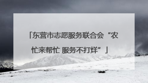 东营市志愿服务联合会“农忙来帮忙 服务不打烊”