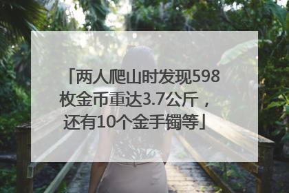 两人爬山时发现598枚金币重达3.7公斤，还有10个金手镯等