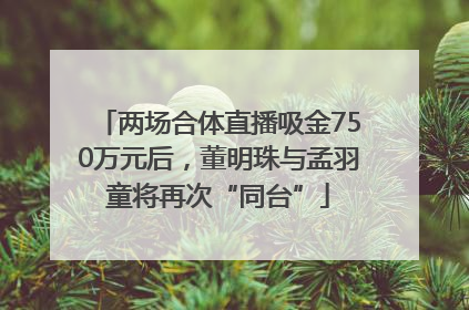 两场合体直播吸金750万元后，董明珠与孟羽童将再次“同台”
