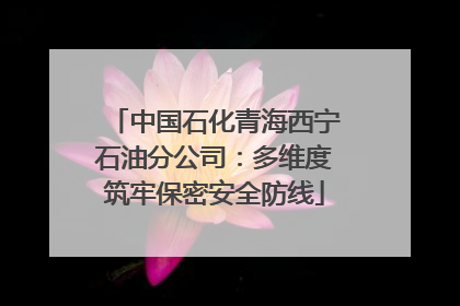 中国石化青海西宁石油分公司：多维度筑牢保密安全防线
