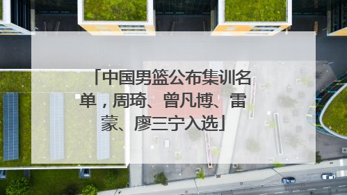 中国男篮公布集训名单，周琦、曾凡博、雷蒙、廖三宁入选
