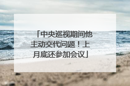中央巡视期间他主动交代问题！上月底还参加会议