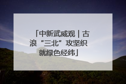中新武威观｜古浪“三北”攻坚织就绿色经纬