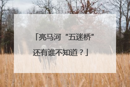 亮马河“五迷桥”还有谁不知道？