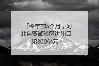 今年前5个月，河北自贸试验区进出口超300亿元