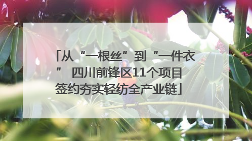从“一根丝”到“一件衣” 四川前锋区11个项目签约夯实轻纺全产业链