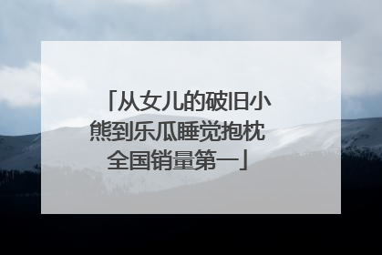 从女儿的破旧小熊到乐瓜睡觉抱枕全国销量第一