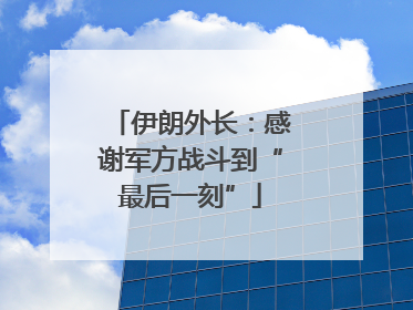 伊朗外长：感谢军方战斗到“最后一刻”