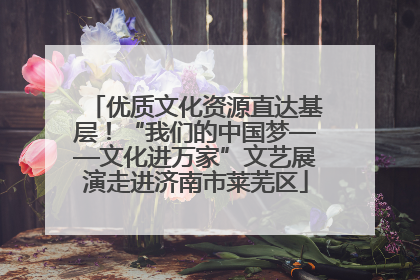 优质文化资源直达基层！“我们的中国梦——文化进万家”文艺展演走进济南市莱芜区