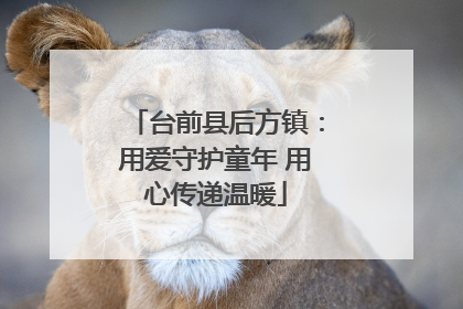 台前县后方镇：用爱守护童年 用心传递温暖