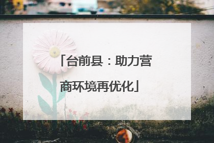 台前县：助力营商环境再优化