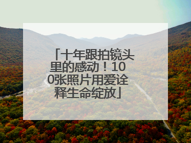 十年跟拍镜头里的感动！100张照片用爱诠释生命绽放