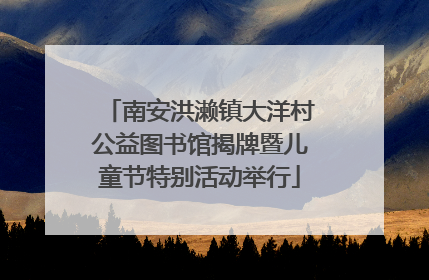 南安洪濑镇大洋村公益图书馆揭牌暨儿童节特别活动举行