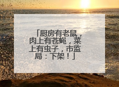 厨房有老鼠，肉上有苍蝇，菜上有虫子，市监局：下架！