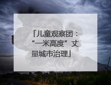 儿童观察团：“一米高度”丈量城市治理