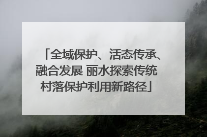 全域保护、活态传承、融合发展 丽水探索传统村落保护利用新路径